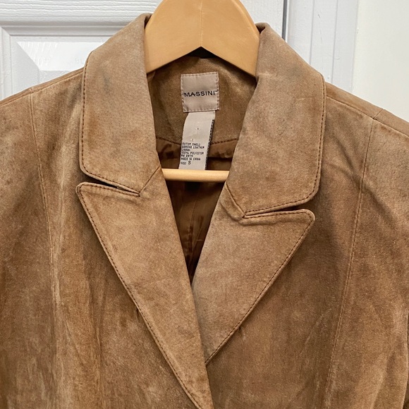 Vintage Massini Brown Genuine Leather Suede Blazer, Small - Picture 5 of 14